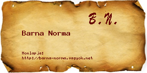 Barna Norma névjegykártya
