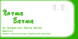 norma barna business card